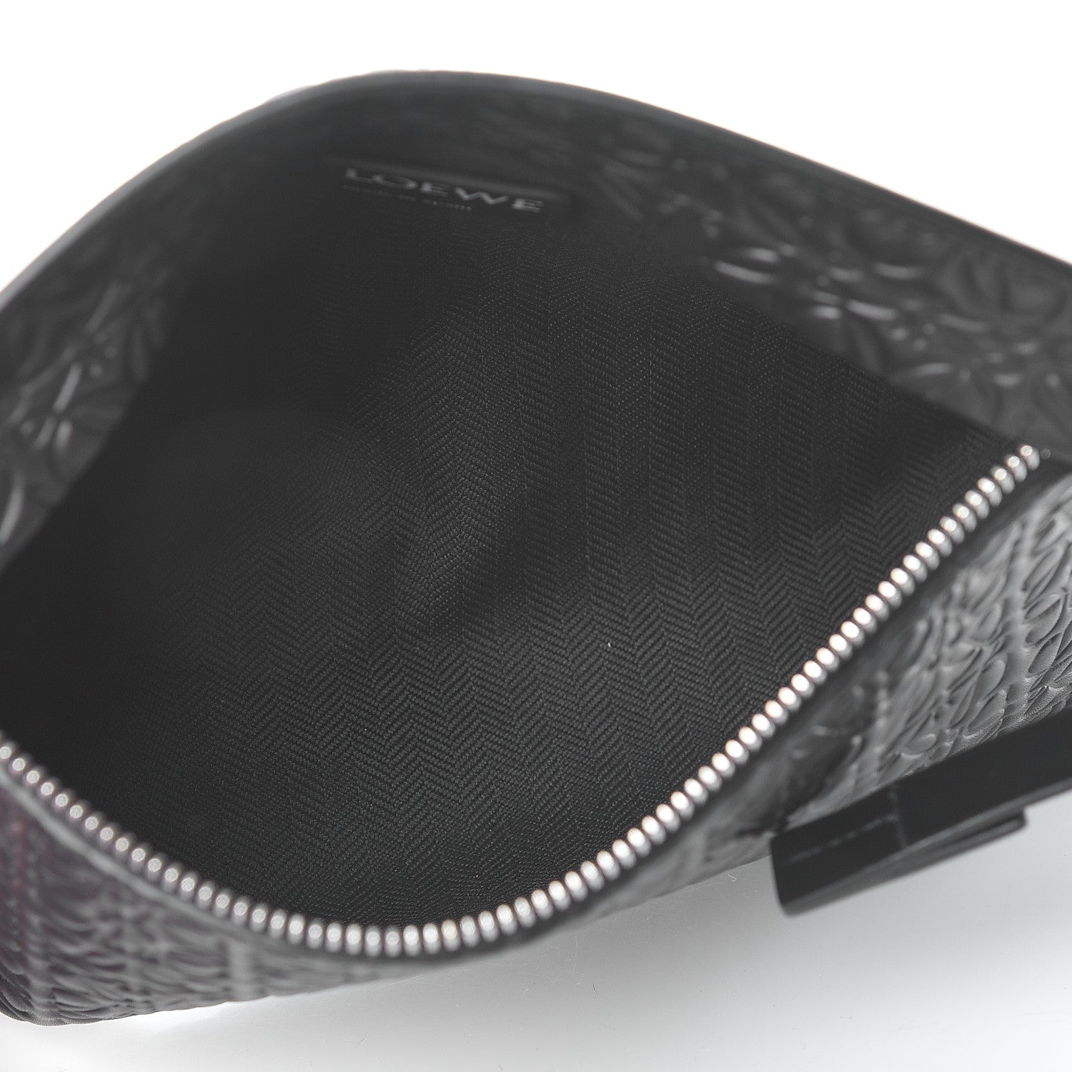 Loewe Calfskin Embossed Medium Repeat T Pouch Black 5 of 10