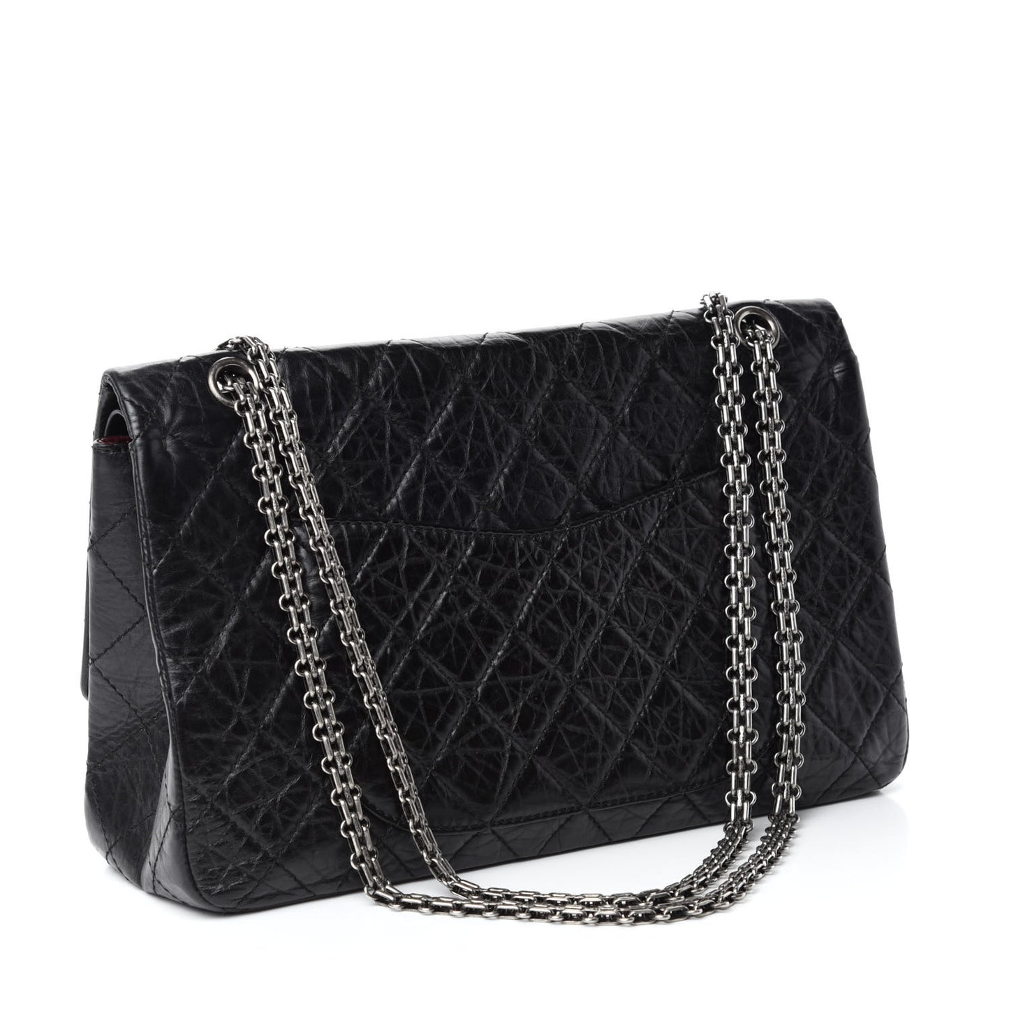 Aged Calfskin Quilted 2.55 Reissue 227 Flap Black