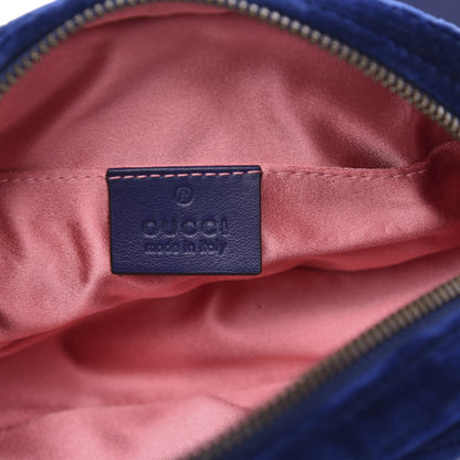 Gucci Velvet Matelasse GG Marmont Belt Bag 85 34 Cobalt Blue 6 of 10