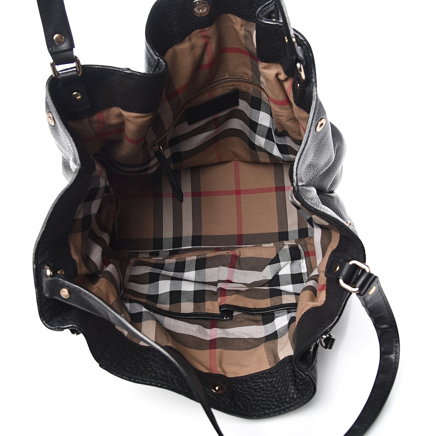 Grainy Calfskin House Check Medium Maidstone Black