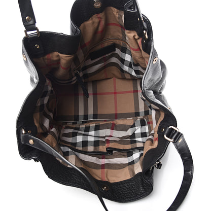 Burberry Grainy Calfskin House Check Medium Maidstone Black 4 of 10