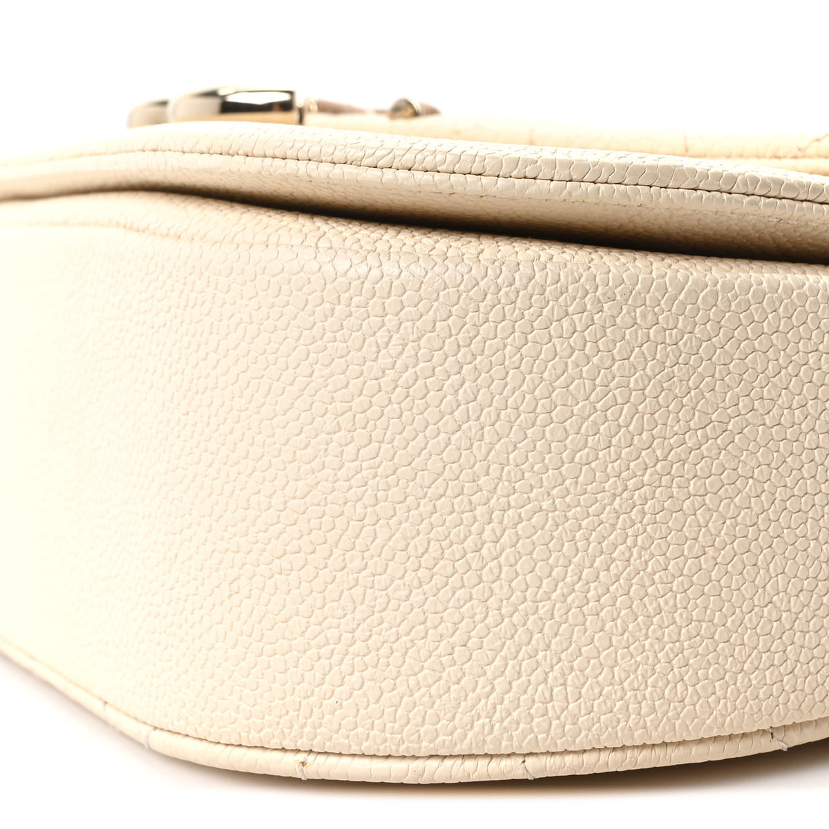 Grained Calfskin Quilted Medium Cuba Top Handle Flap Ivory