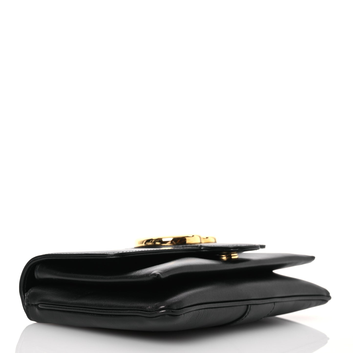 Vitello Palmellato Lux Small Arli Flap Shoulder Bag Black