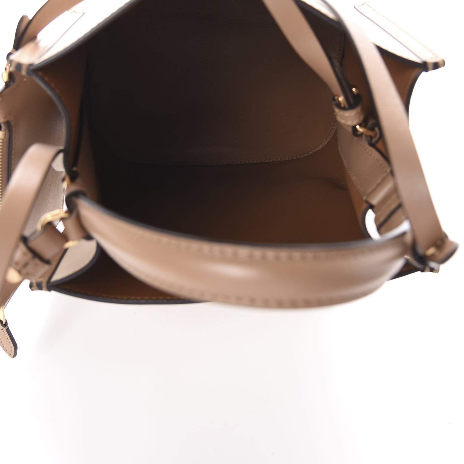 Burberry Calfskin Small Peggy Bucket Bag Cream 5 of 9