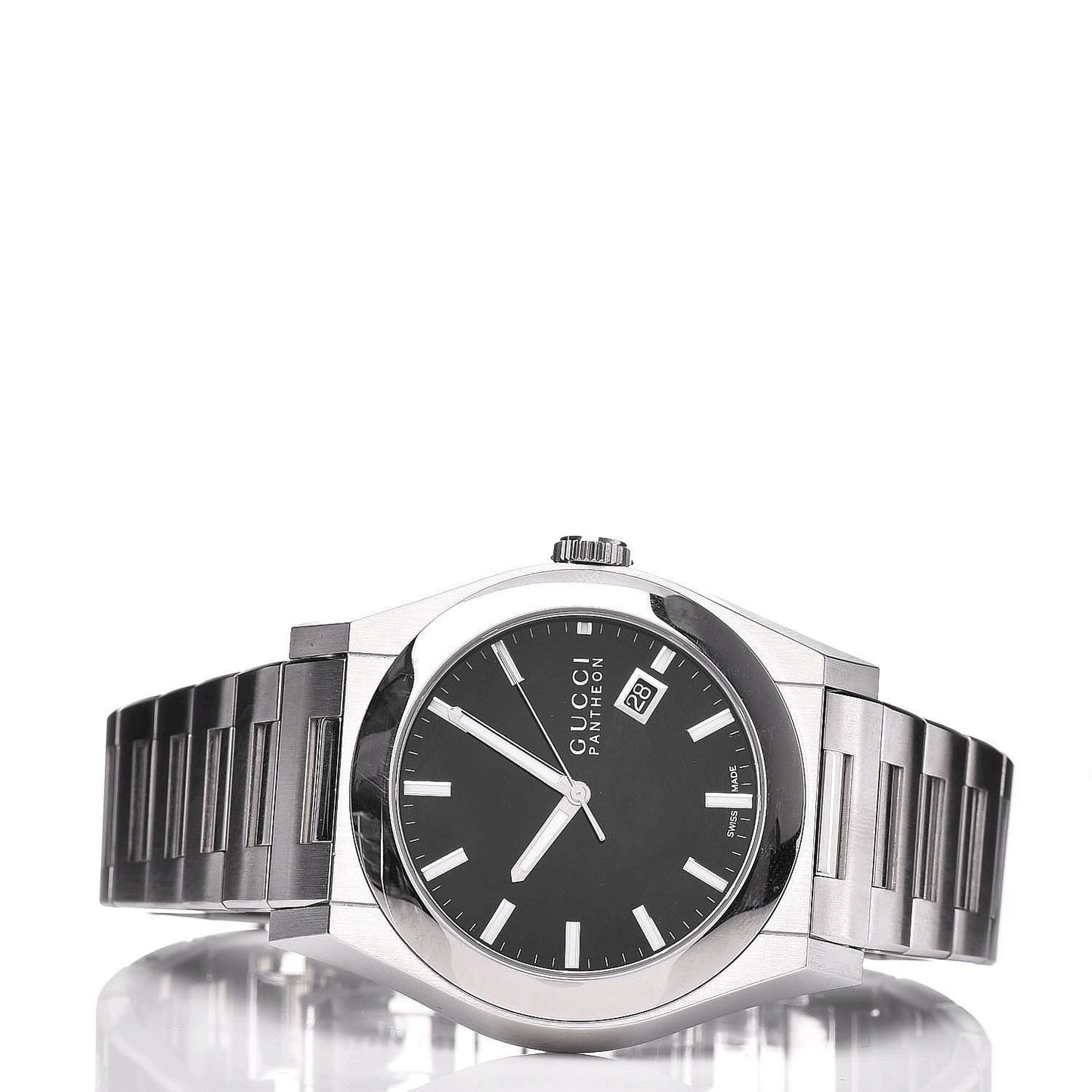 Stainless Steel 44mm Pantheon Quartz Watch Black