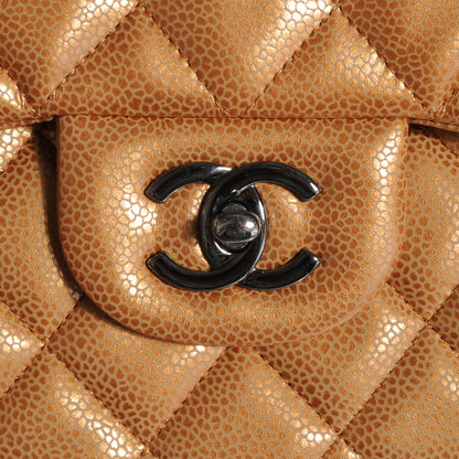 Chanel Metallic Caviar Quilted Jumbo Double Flap Copper 5 of 10