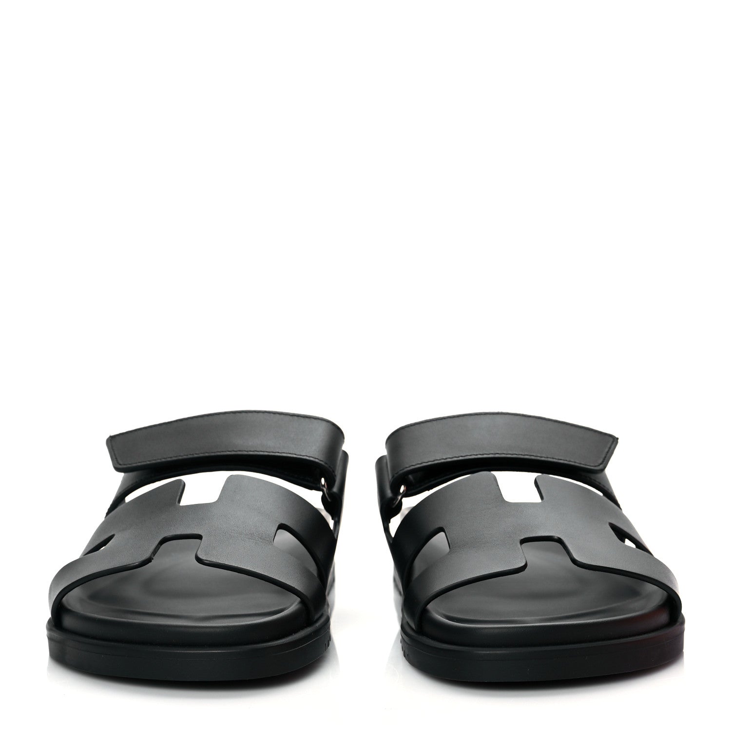 Hermes Calfskin Womens Chypre Sandals 38 Black 2 of 9
