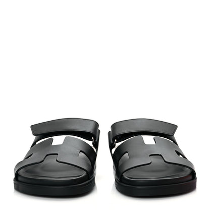 Hermes Calfskin Womens Chypre Sandals 38 Black 2 of 9