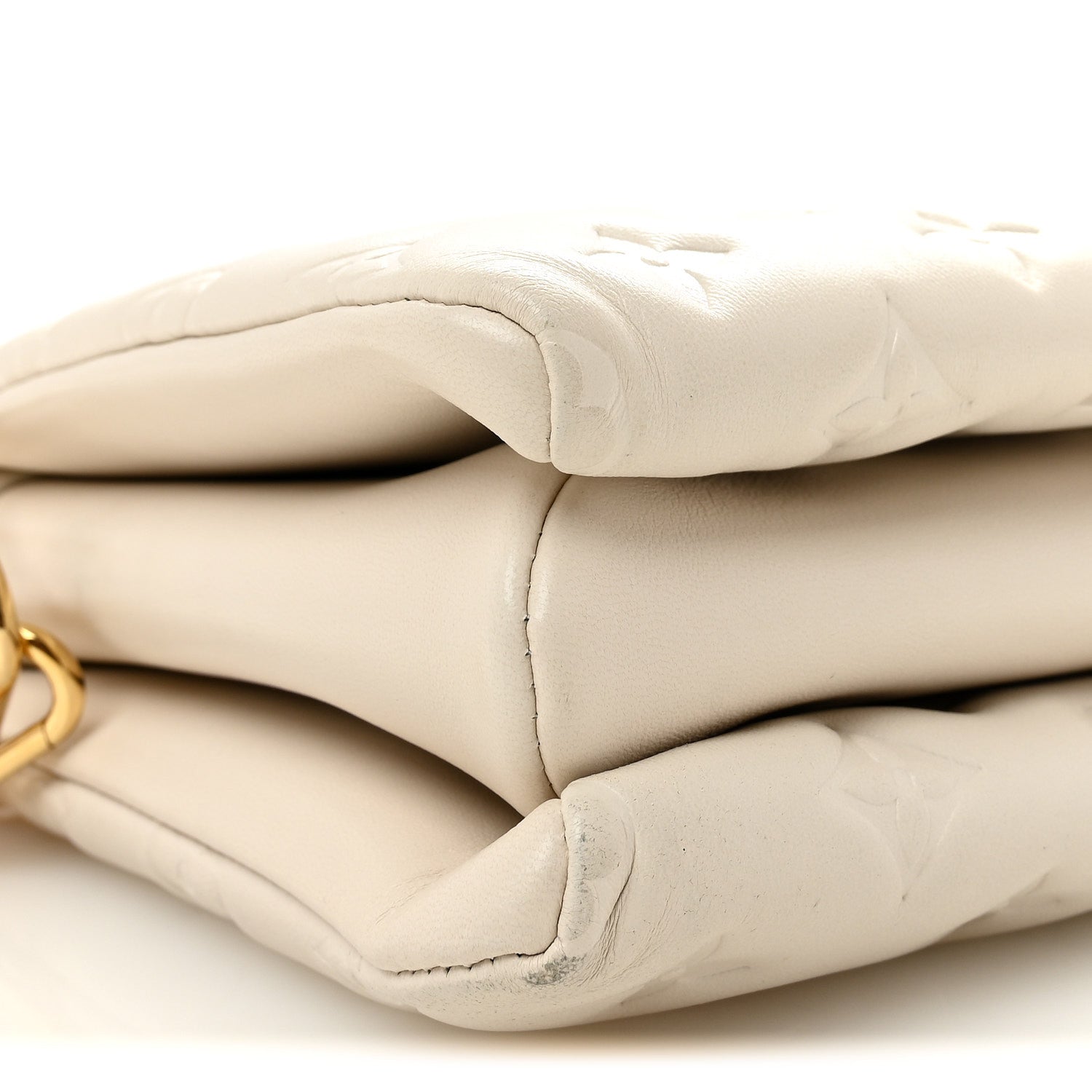 Louis Vuitton Lambskin Embossed Monogram Coussin PM Beige Cream 8 of 9