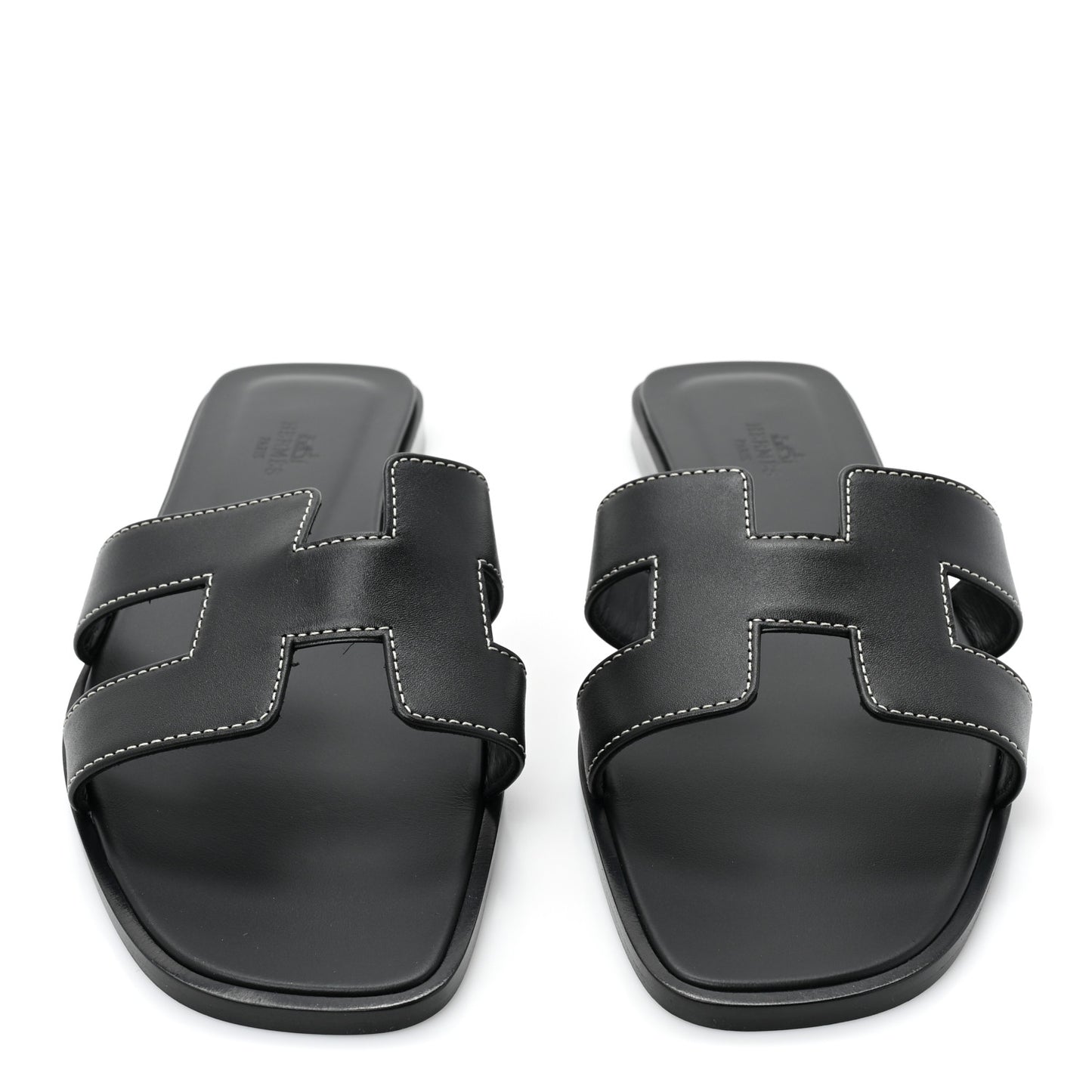 Box Calfskin Oran Sandals 38.5 Black