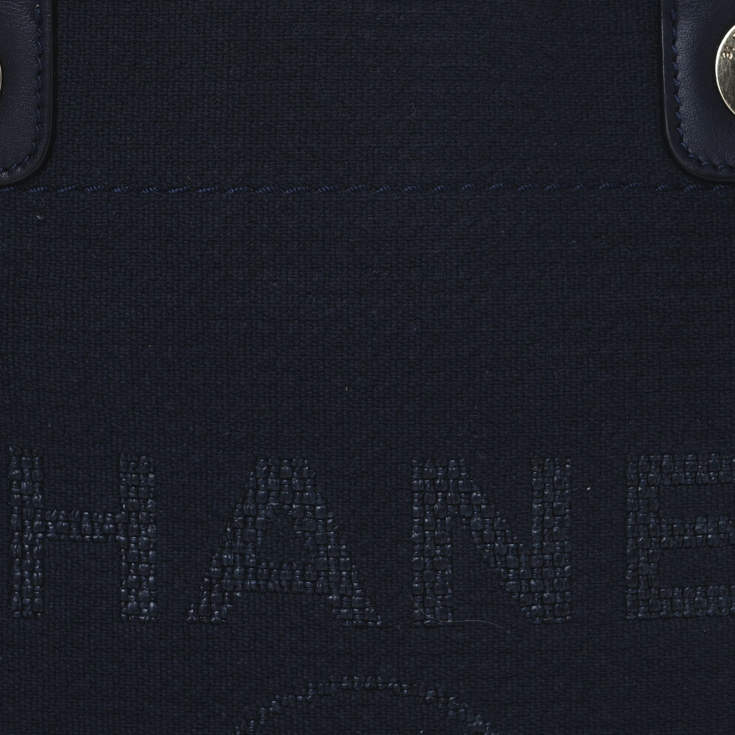 Mixed Fibers Calfskin Medium Deauville Tote Navy Blue