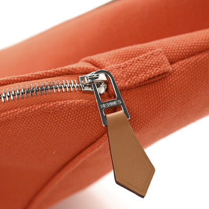 Hermes Cotton Canvas Mini Bolide Travel Cosmetic Pouch Feu 7 of 7
