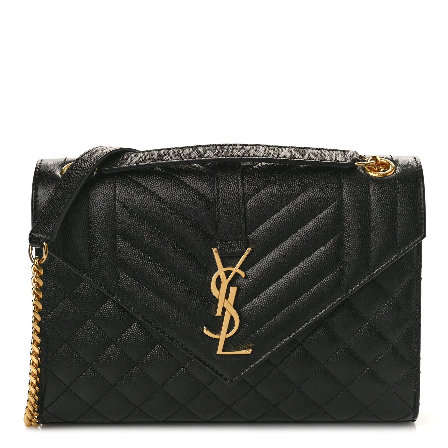 Grain De Poudre Textured Mixed Matelasse Triquilt Medium Monogram Satchel Black