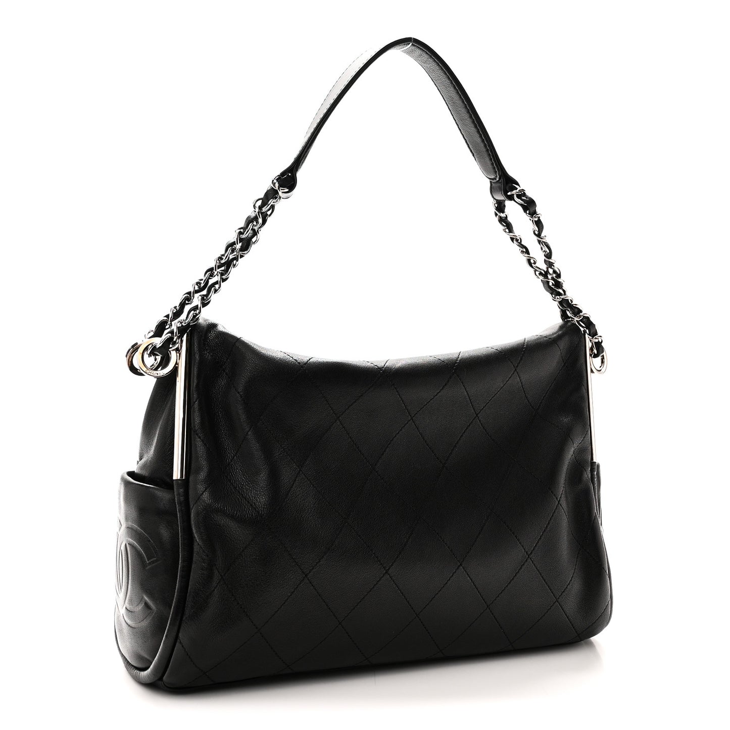 Lambskin Stitched Medium Ultimate Soft Tote Black