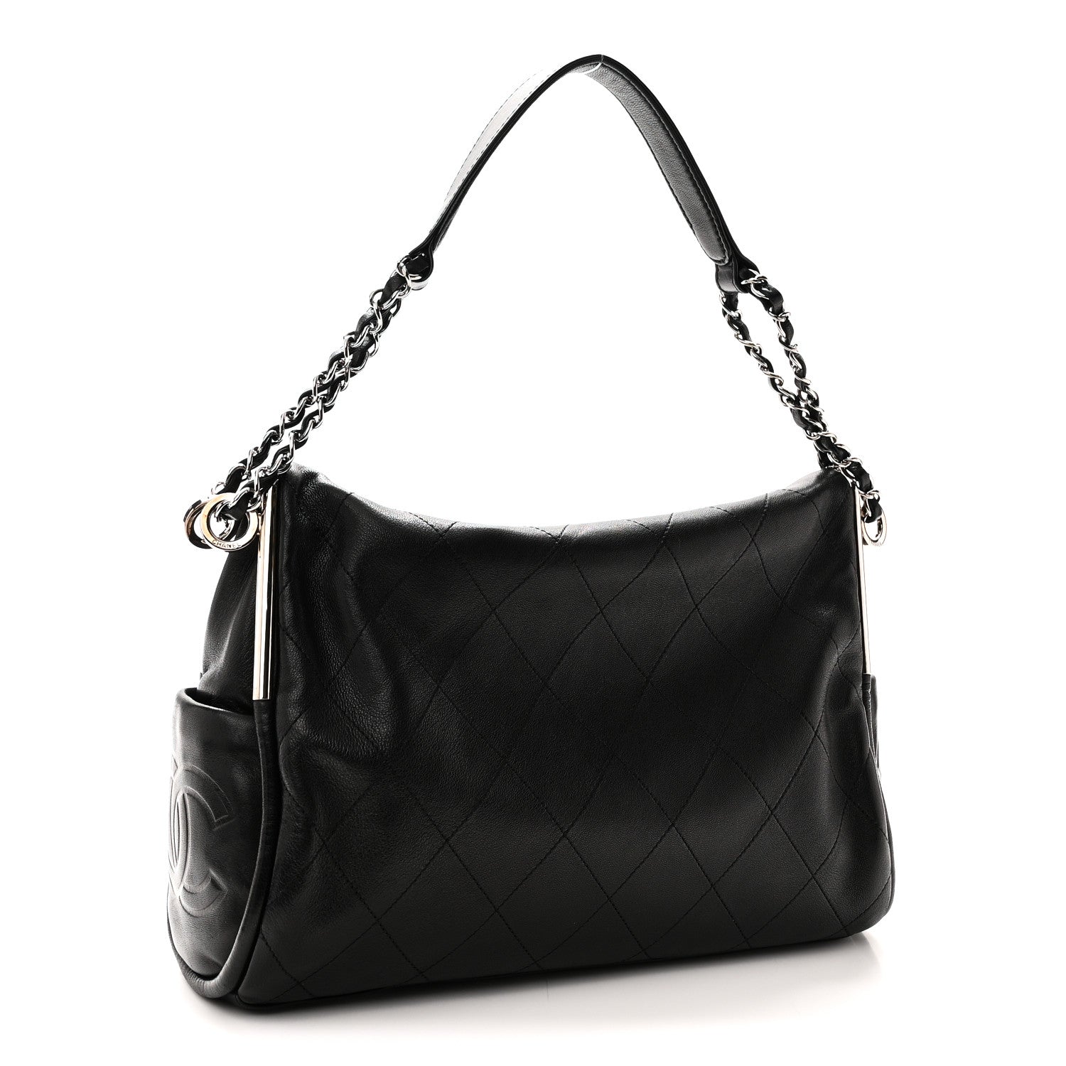 Chanel Lambskin Stitched Medium Ultimate Soft Tote Black 3 of 10