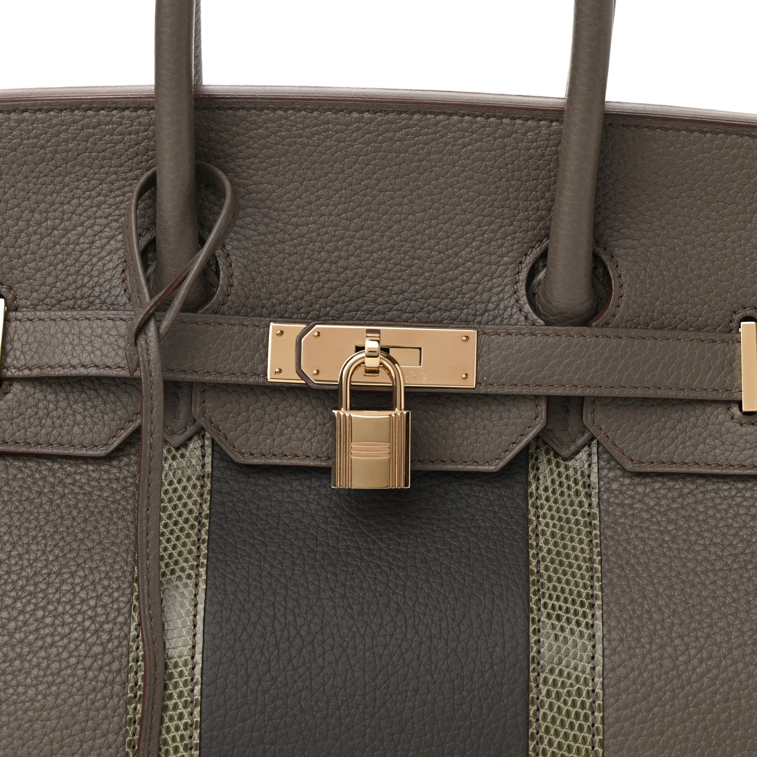 Hermes Taurillon Clemence Lizard Club Birkin 35 Etain Graphite 7 of 9