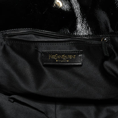 Saint Laurent Patent Crocodile Embossed Tribute Tote Black 6 of 8