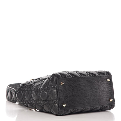 Christian Dior Grained Calfskin Cannage Medium Supple Lady Dior Black 4 of 10