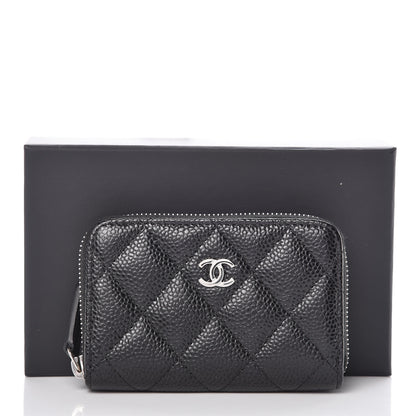Chanel Caviar Quilted Zip Coin Purse Black 10 of 10
