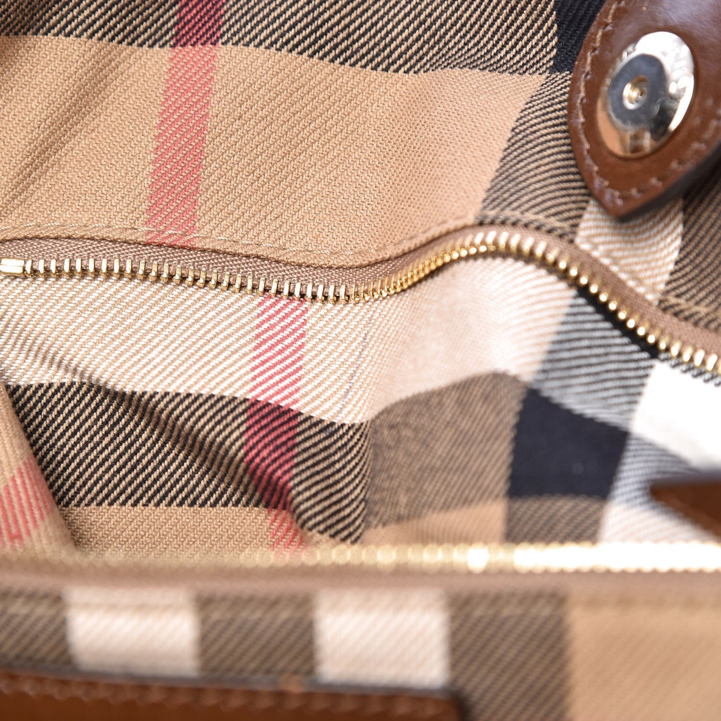 Calfskin House Check Medium Salisbury Tote Brown