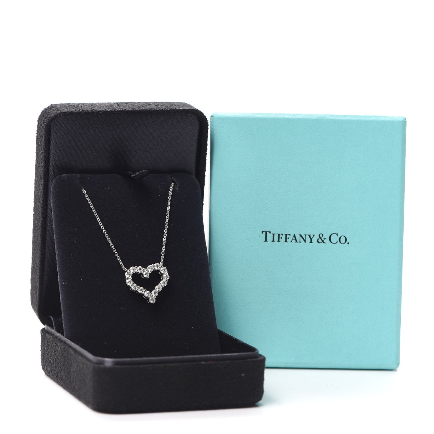 Platinum Diamond Small Heart Pendant Necklace