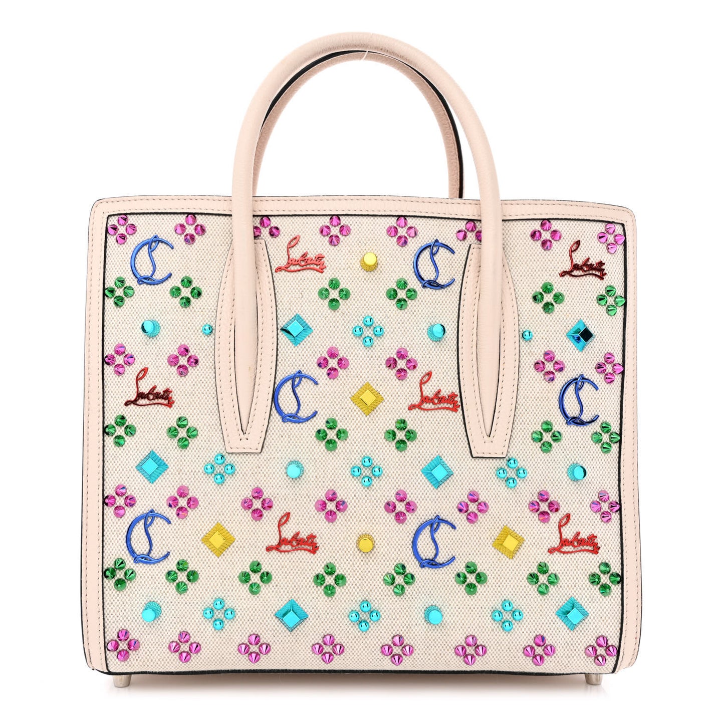 Canvas Spikes Loubinthesky Medium Paloma Ivory