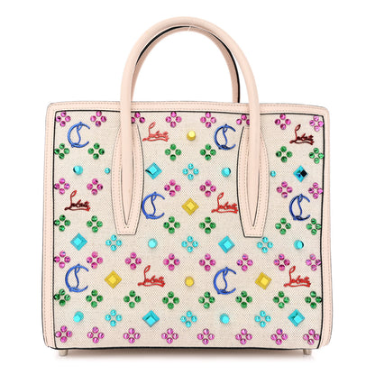 Christian Louboutin Canvas Spikes Loubinthesky Medium Paloma Ivory 1 of 18