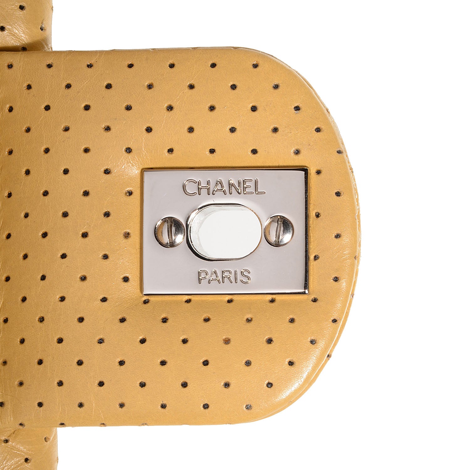 Chanel Aged Calfskin Perforated East West Flap Yellow 9 of 9