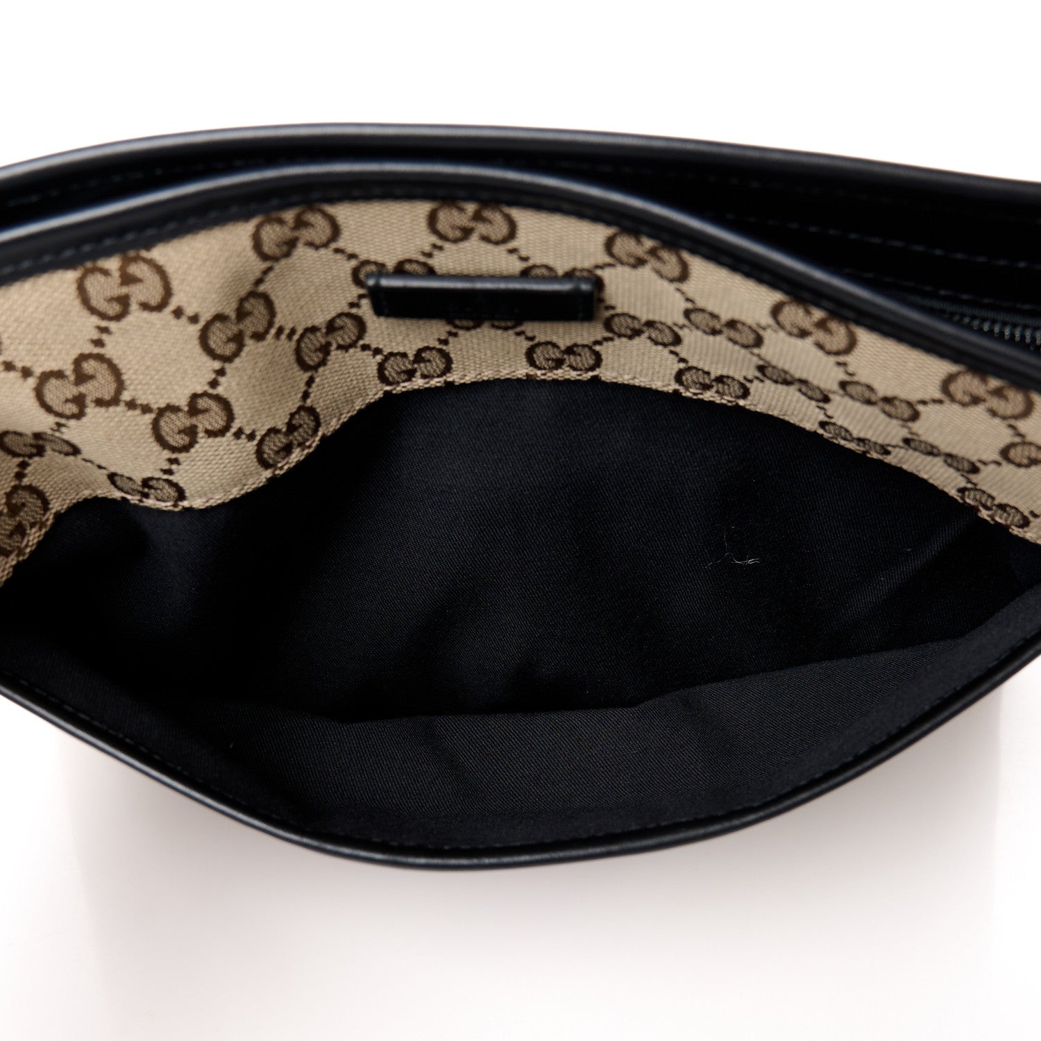 Gucci GG Monogram Web Flat Messenger Bag Black 5 of 11