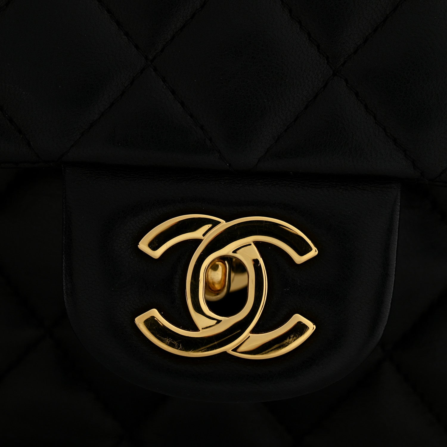 Chanel Lambskin Quilted Medium Double Flap Black 12 of 13