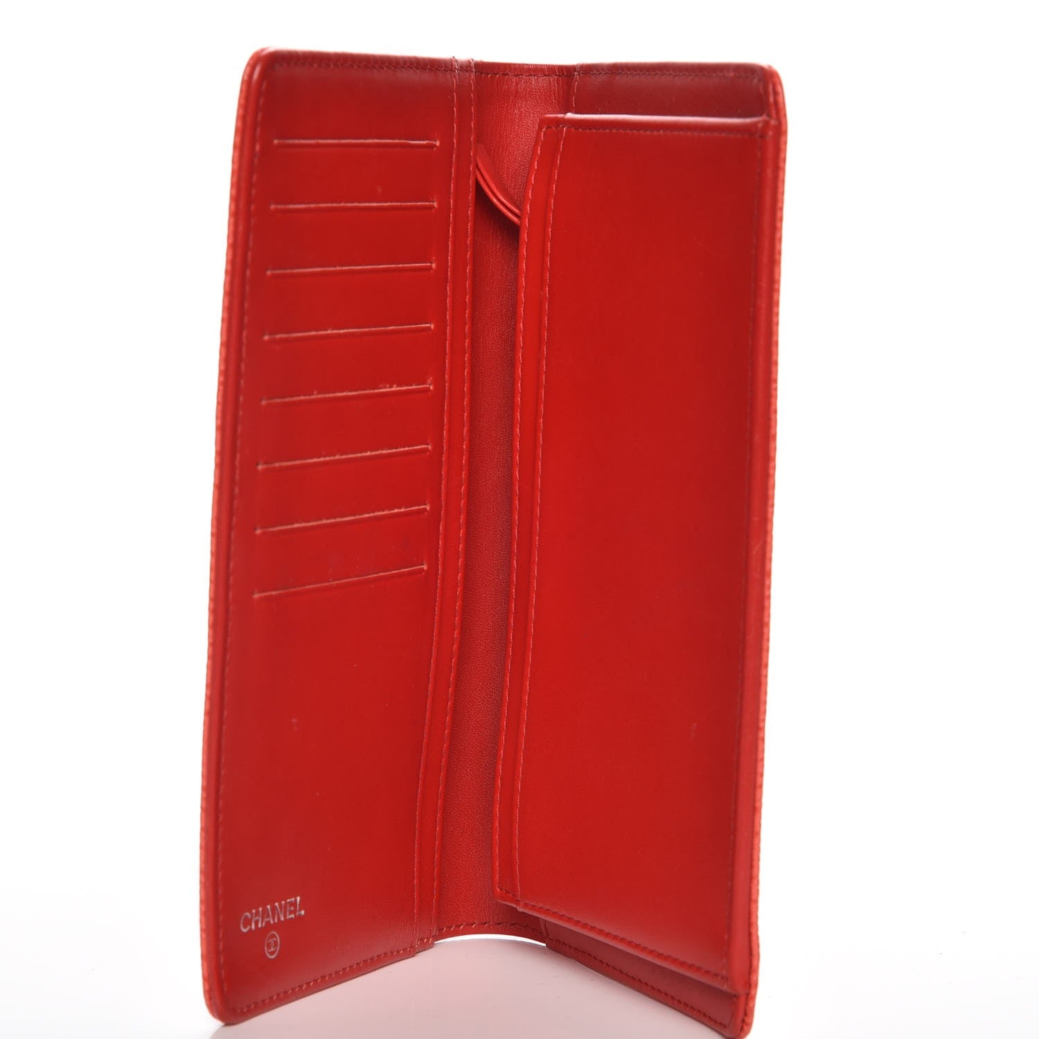 Chanel Caviar Timeless CC Yen Wallet Coral 5 of 12
