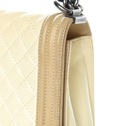 Chanel Lambskin Quilted Large Boy Flap Light Beige Dark Beige 12 of 22