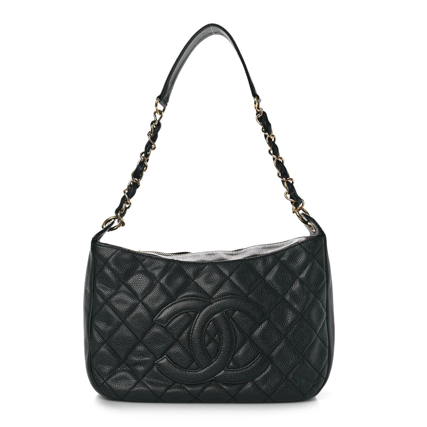 Caviar Quilted Timeless CC Shoulder Bag Black
