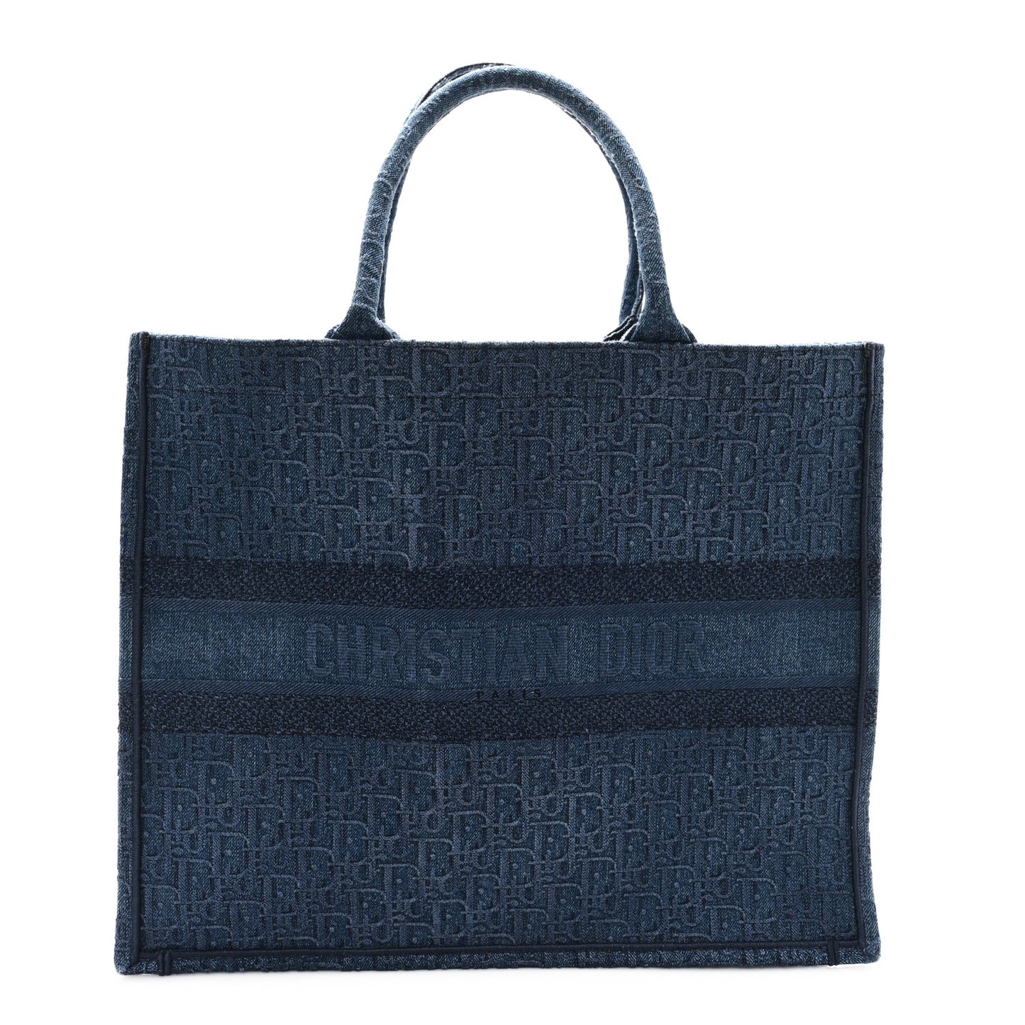 Oblique Denim Book Tote Denim Blue