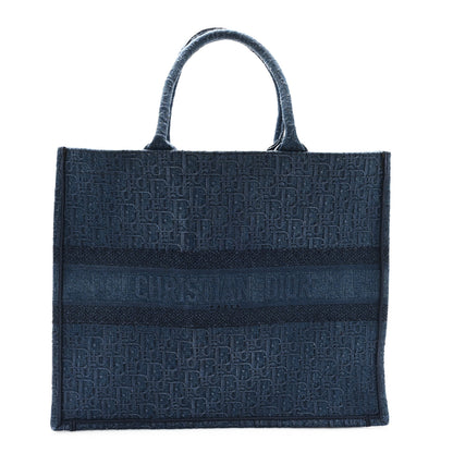 Christian Dior Oblique Denim Book Tote Denim Blue 1 of 12