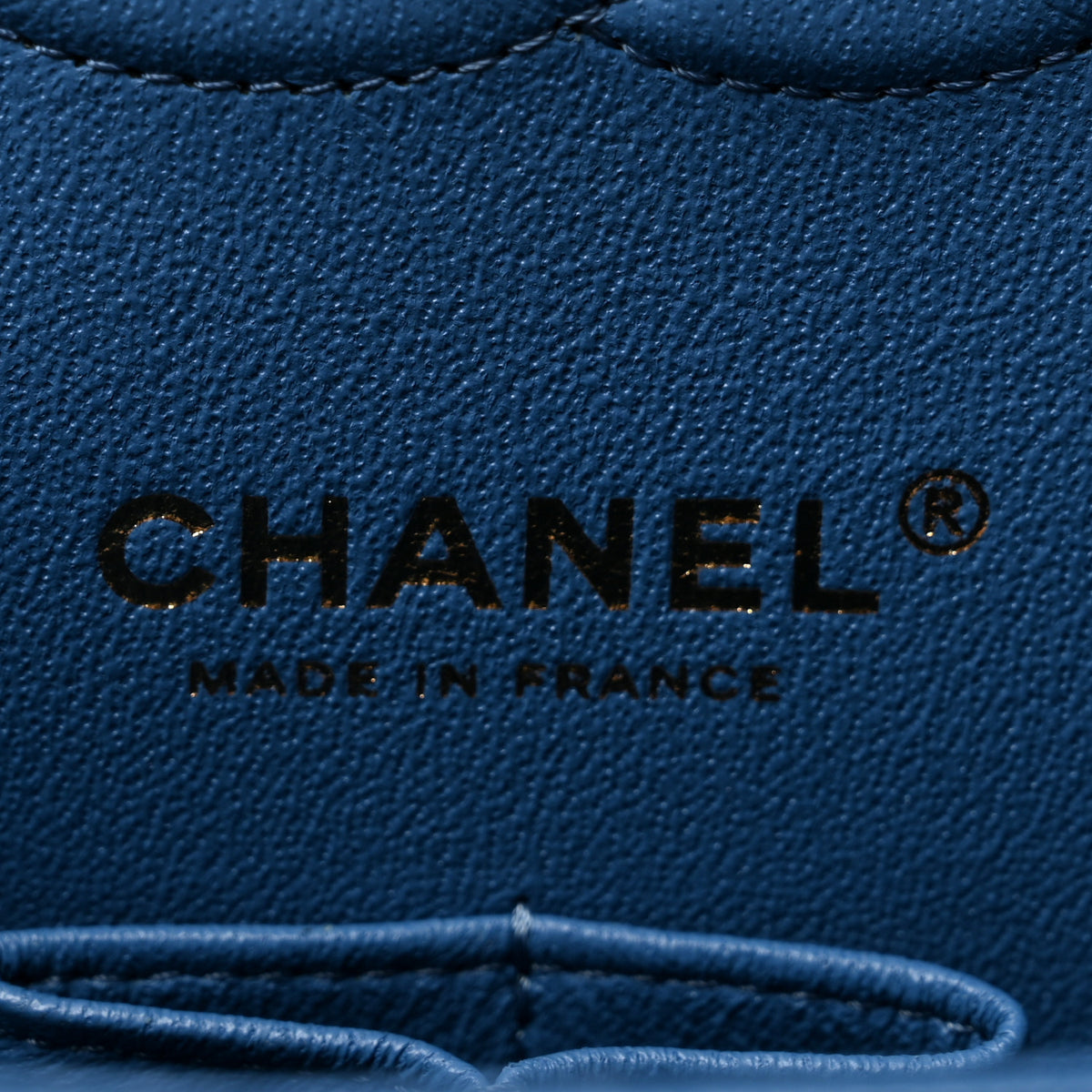 Caviar Quilted Medium Double Flap Blue