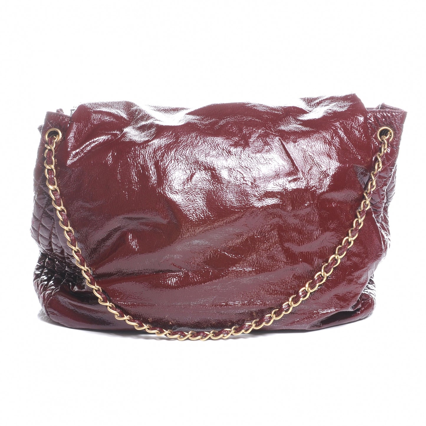 Vinyl XL Rock and Chain CC Flap Bag Bordeaux
