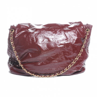 Chanel Vinyl XL Rock and Chain CC Flap Bag Bordeaux 3 of 7