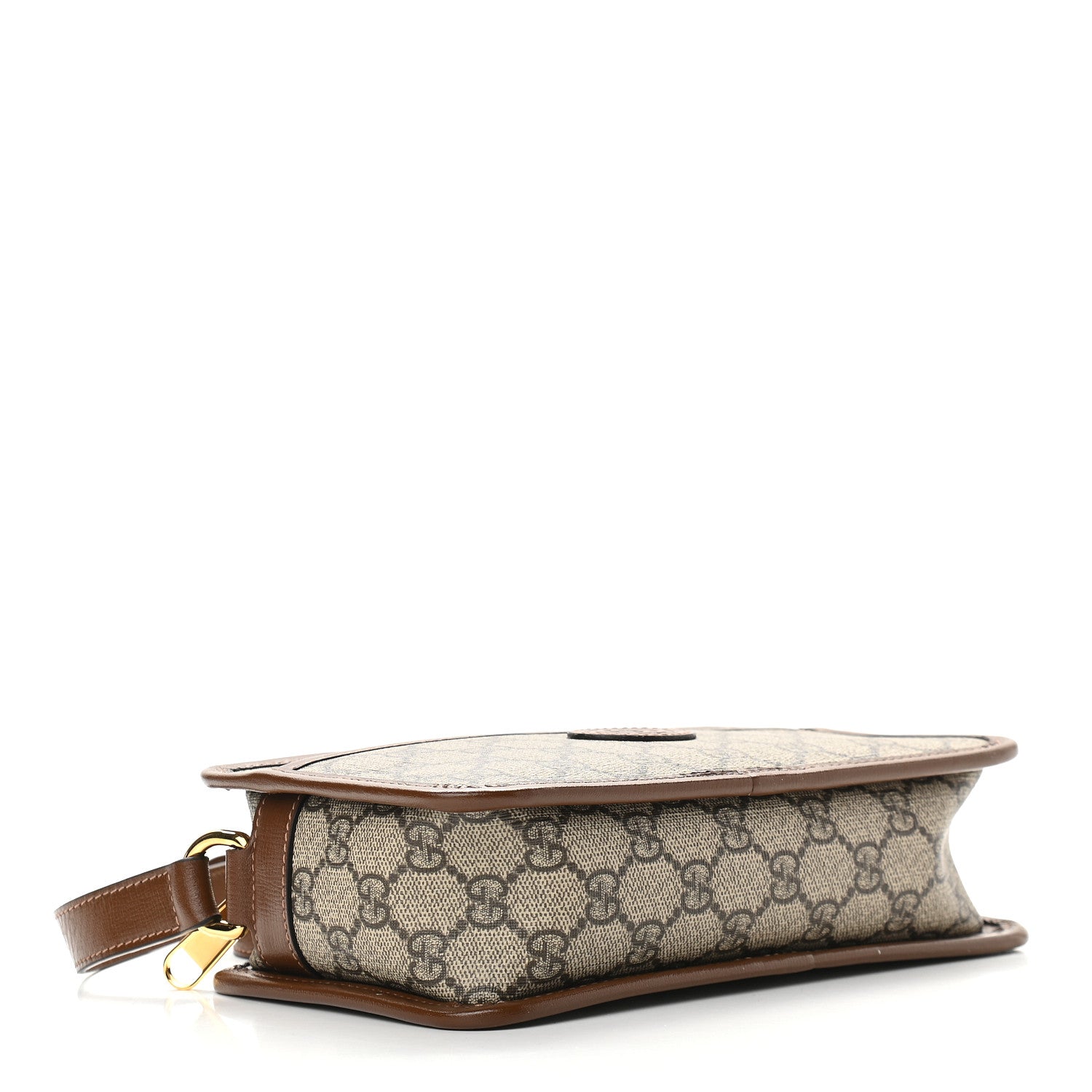 Gucci GG Supreme Monogram Azalea Calfskin Mini Retro Interlocking G Shoulder Bag Beige Ebony Brown Sugar 4 of 9