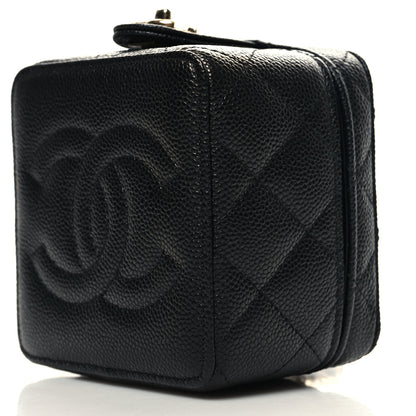 Chanel Caviar Quilted Mini Vanity Wrist Case With Chain Black 11 of 12