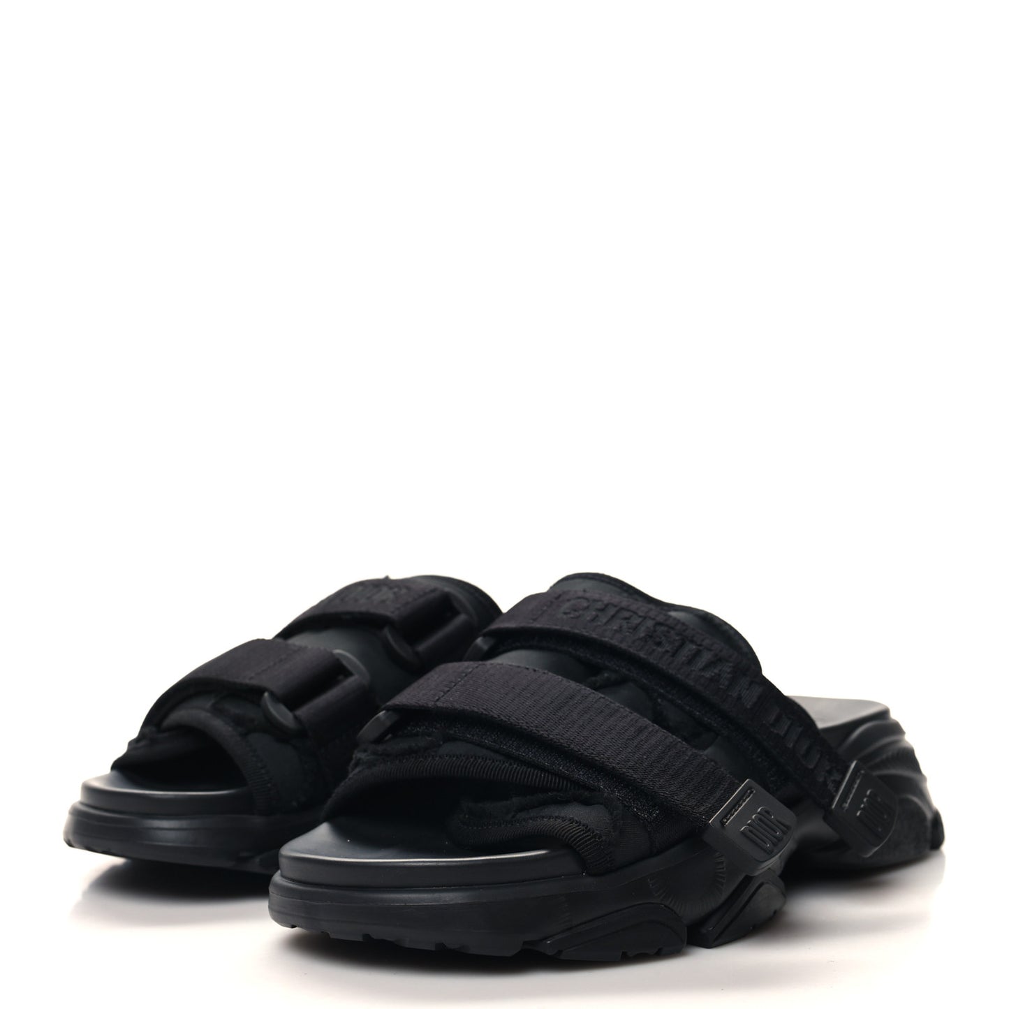 Technical Fabric Camouflage D-Wander Slide Sandals 35 Black