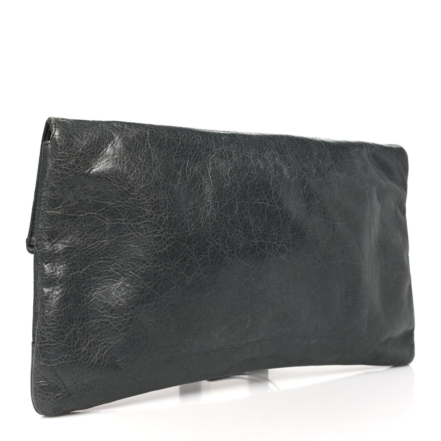 Agneau Classic Hardware Envelope Clutch Gris Tarmac