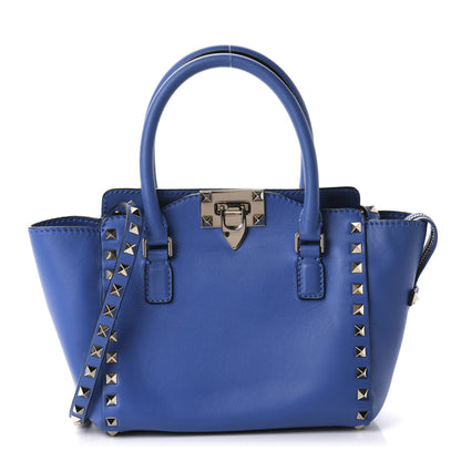 Valentino Garavani Vitello Mini Rockstud Double Handle Tote Light Sapphire 1 of 10