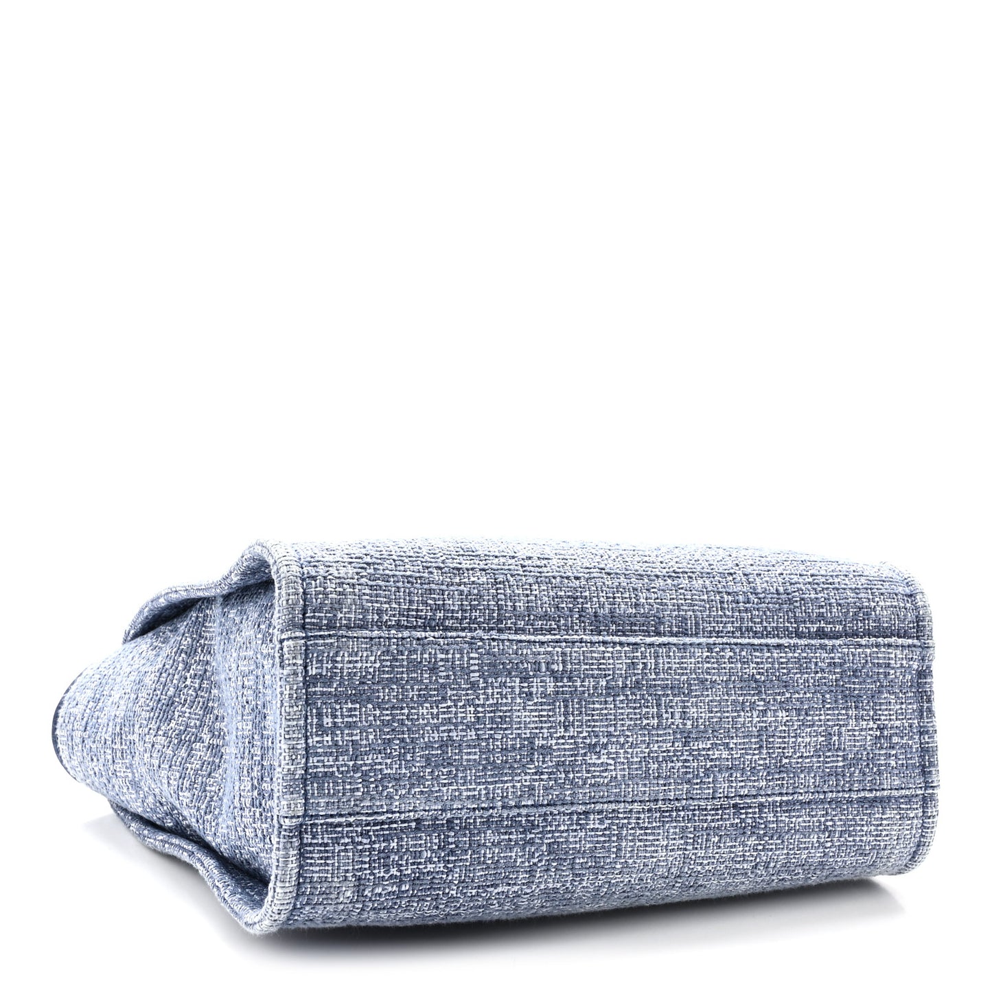 Woven Straw Raffia Small Deauville Tote Blue