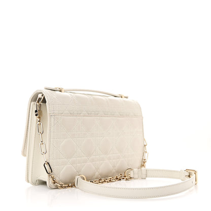 Christian Dior Lambskin Cannage My Dior Top Handle Bag White 3 of 13