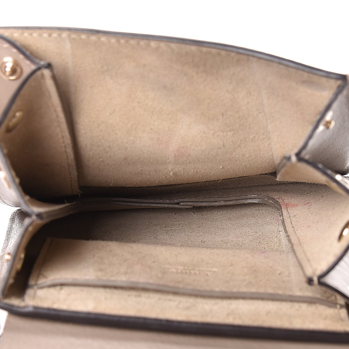 Suede Calfskin Mini Faye Bracelet Bag Motty Grey