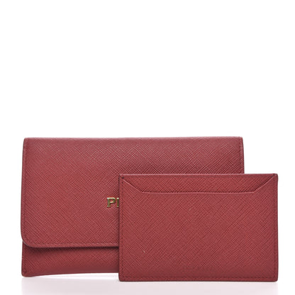 Prada Saffiano Metal Flap Wallet Fuoco 8 of 8