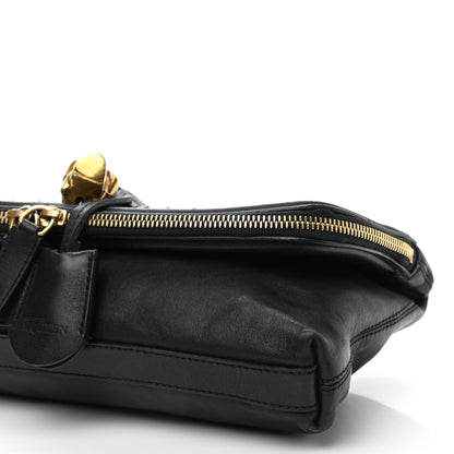 Alexander McQueen Smooth Calfskin Studded Padlock Skull Clutch Black 10 of 14