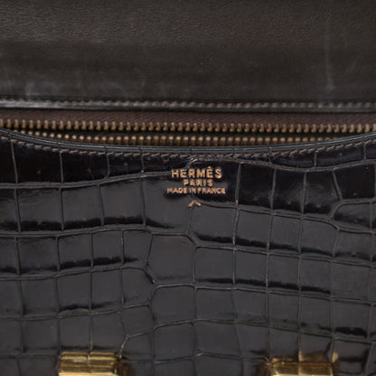 Hermes Shiny Porosus Crocodile Constance 23 Chocolate 6 of 15