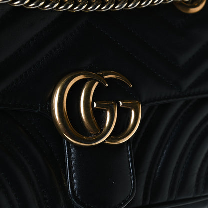 Gucci Calfskin Matelasse Mini GG Marmont Shoulder Bag Black 14 of 15